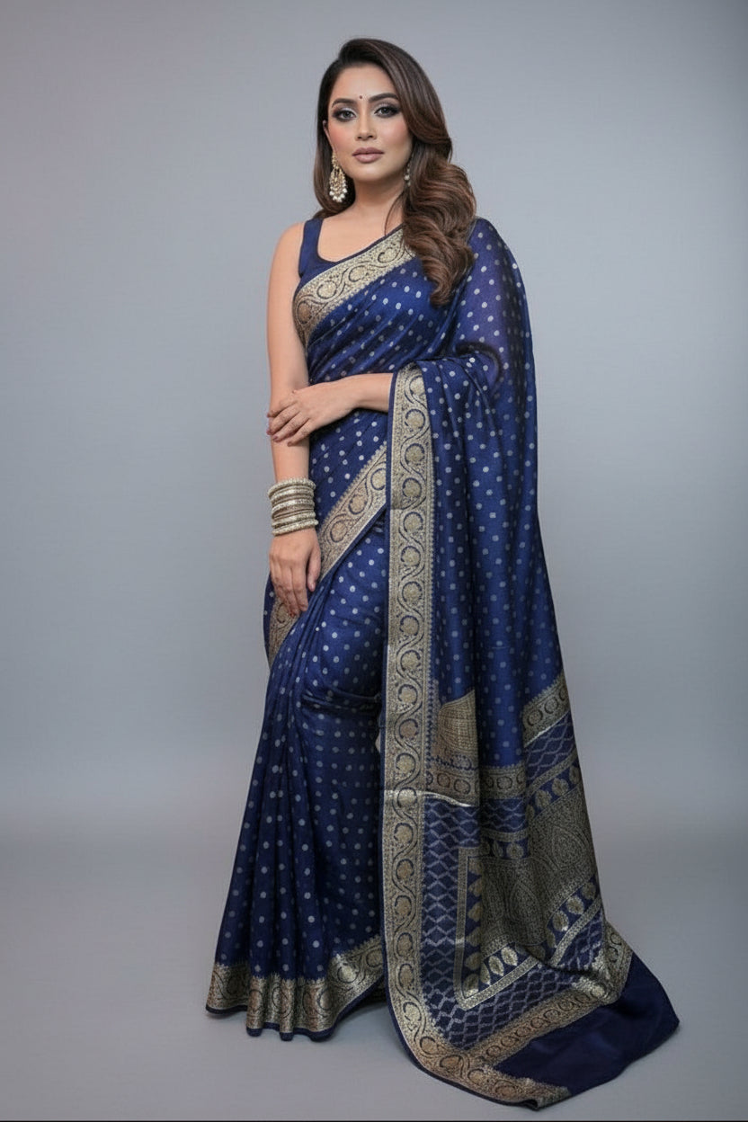 Ethereal Shine- Banarasi Semi Georgette Saree