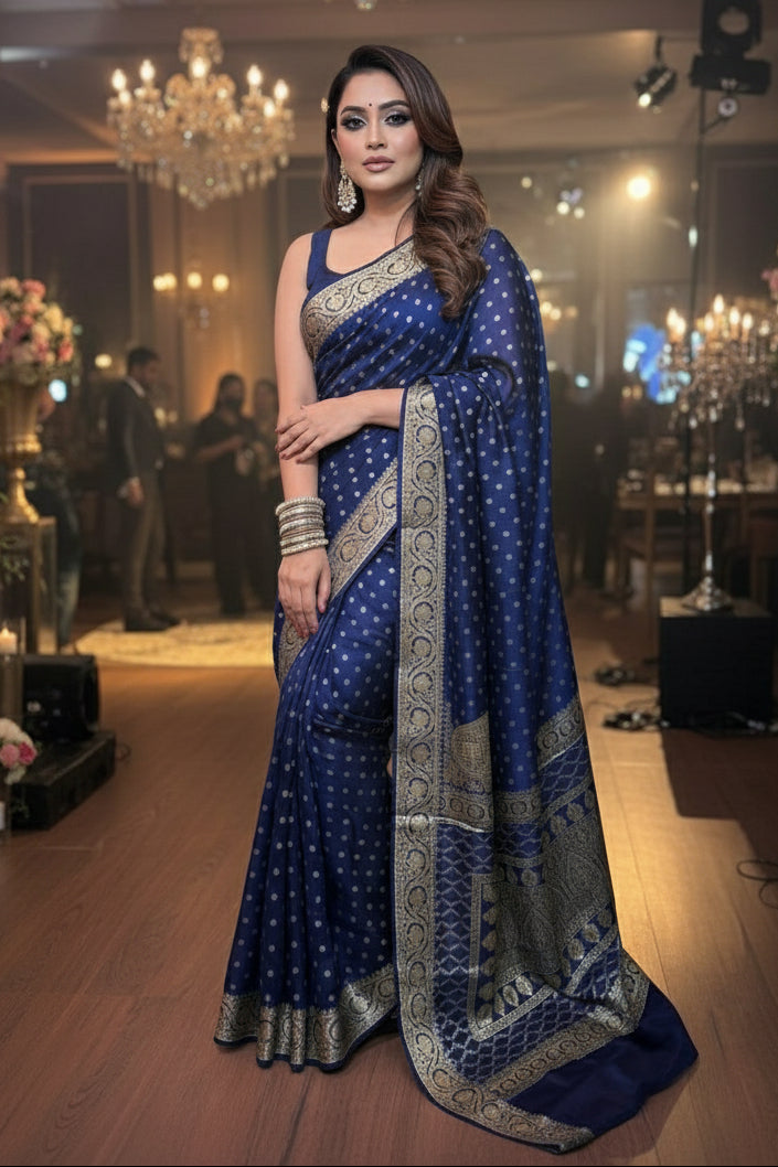 Ethereal Shine- Banarasi Semi Georgette Saree