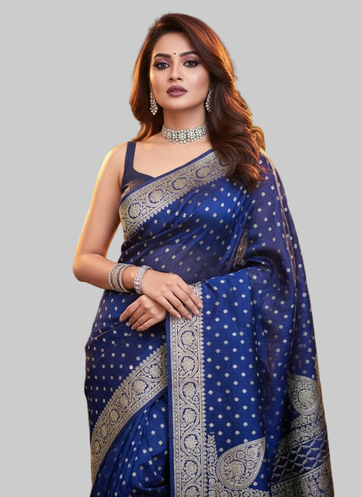 Ethereal Shine- Banarasi Semi Georgette Saree