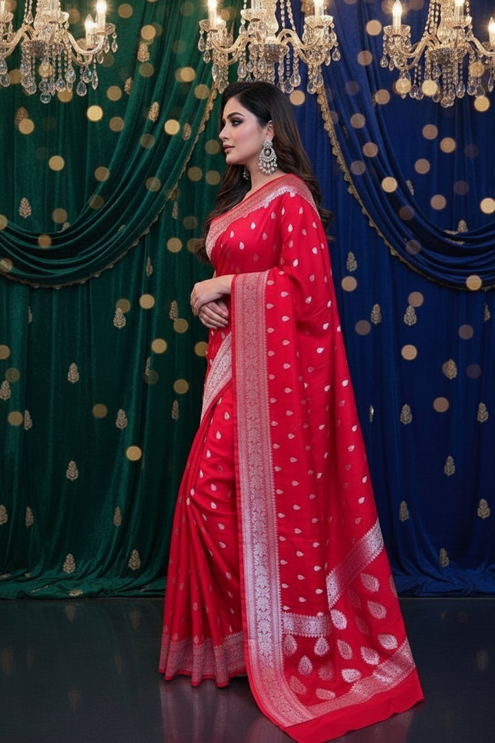 Dazzling Banarasi Semi Katan Light Silk Saree