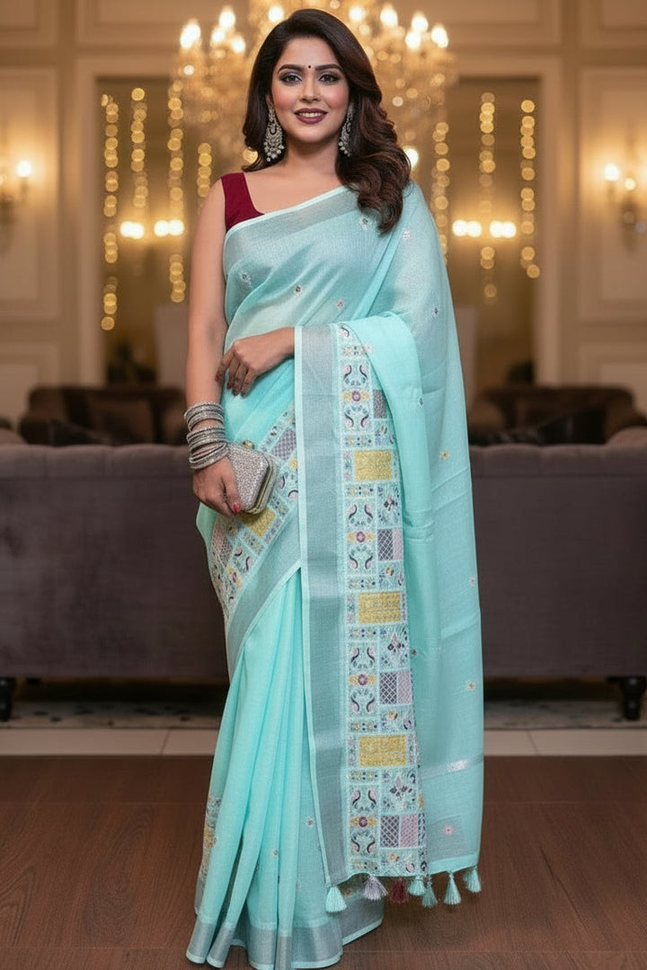 Inner Goddess- Fancy Linen Saree