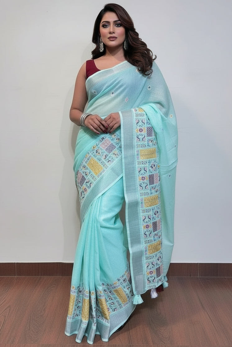 Inner Goddess- Fancy Linen Saree