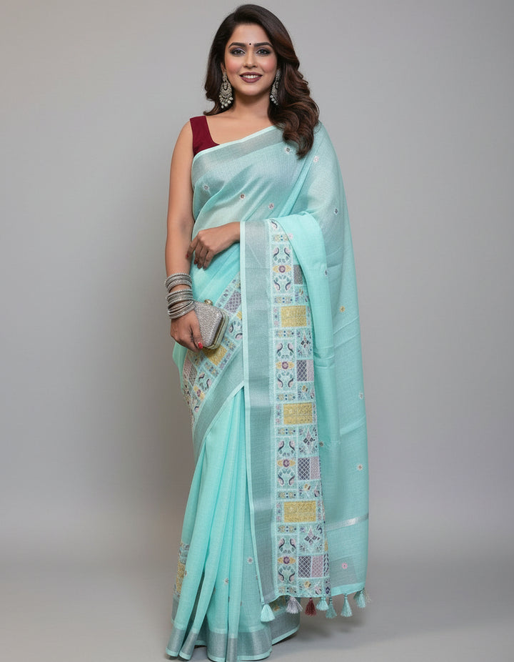 Inner Goddess- Fancy Linen Saree