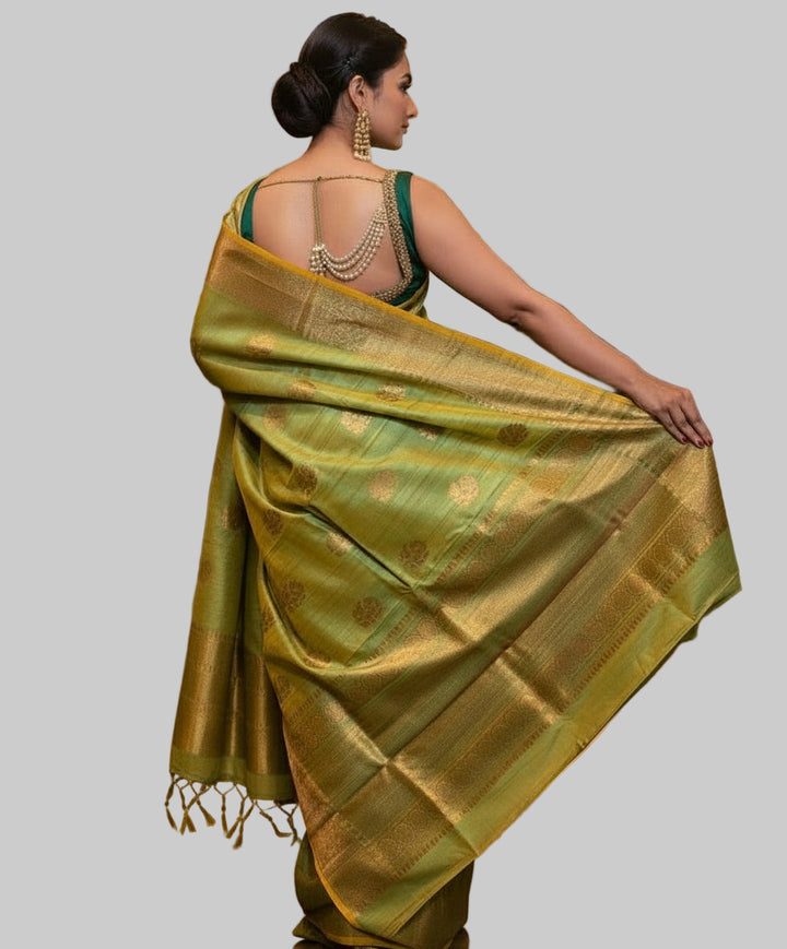 Saree of Splendor- Premium Handwoven Tussar Banarasi Saree