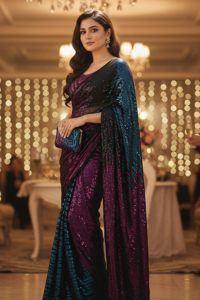 Gala Glow Georgette Saree
