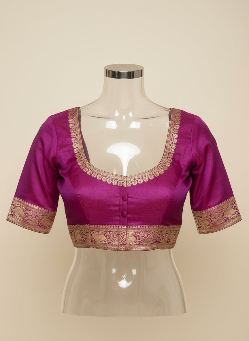 Wine Beauty Banarasi Semi Georgette Saree