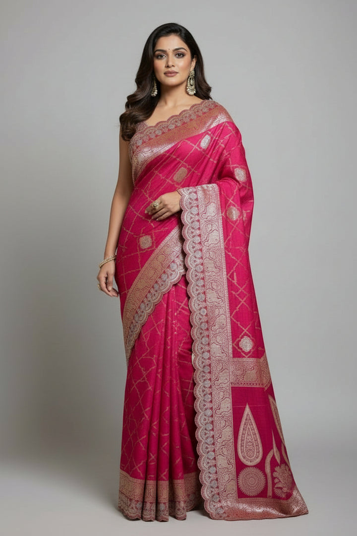 Any Day Special Crepe Georgette  Banarasi Silk Saree