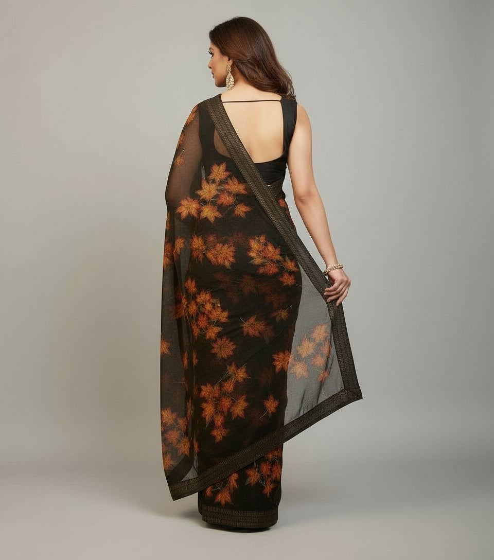 Maple Glow Brasso Saree