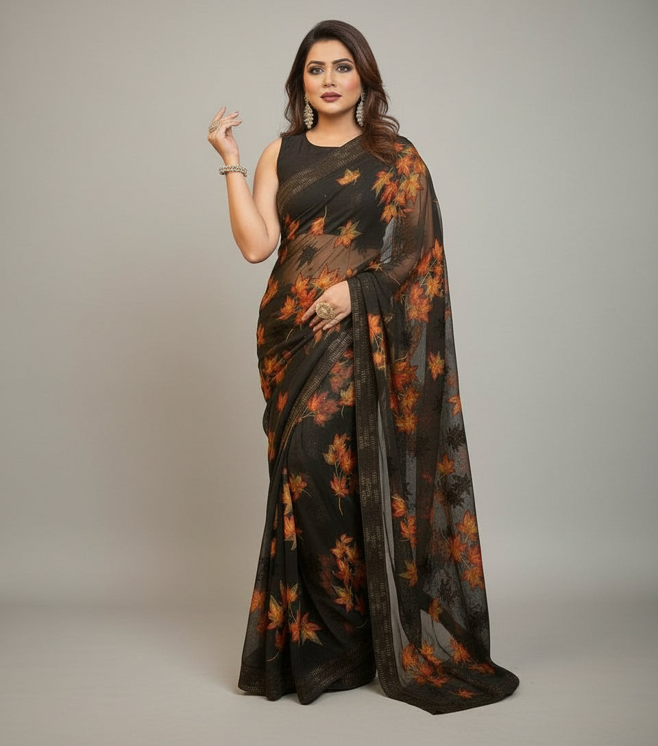 Maple Glow Brasso Saree