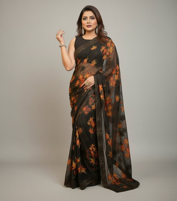 Maple Glow Brasso Saree