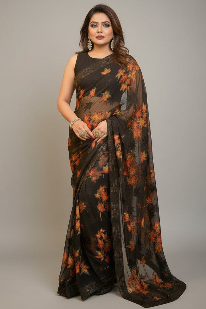 Maple Glow Brasso Saree
