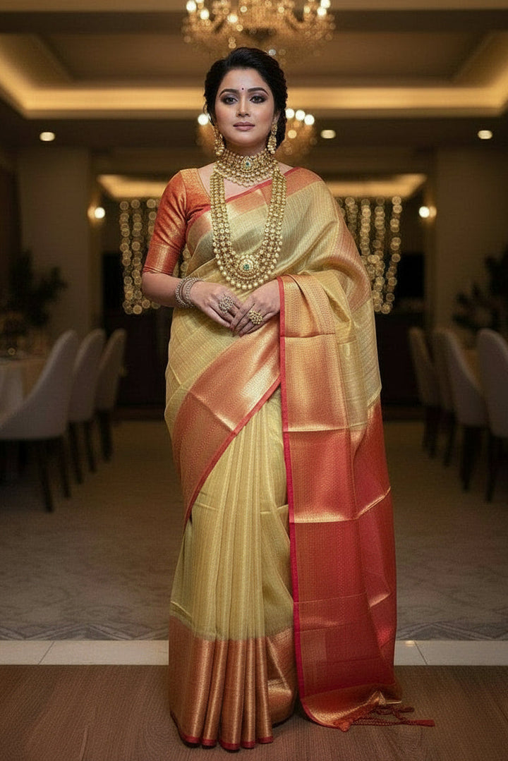 Endures Elegance Banarasi Tissue Silk Saree