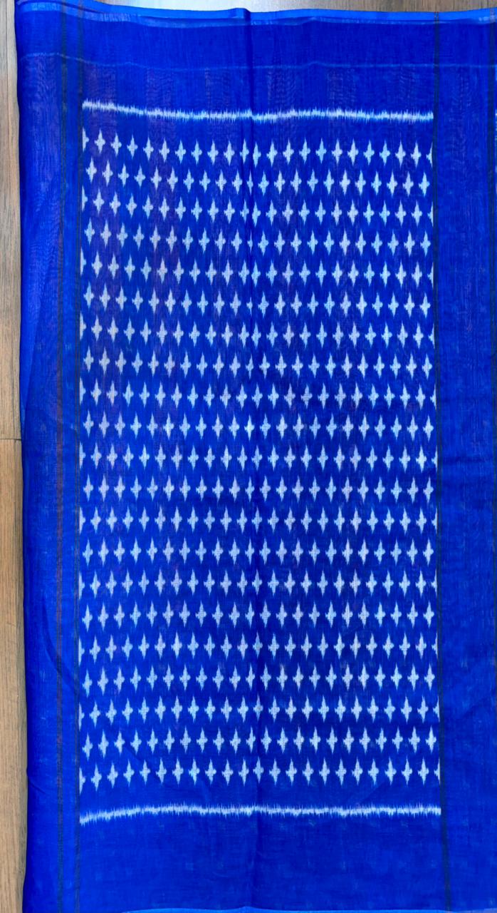 Ikkat Print Linen Saree