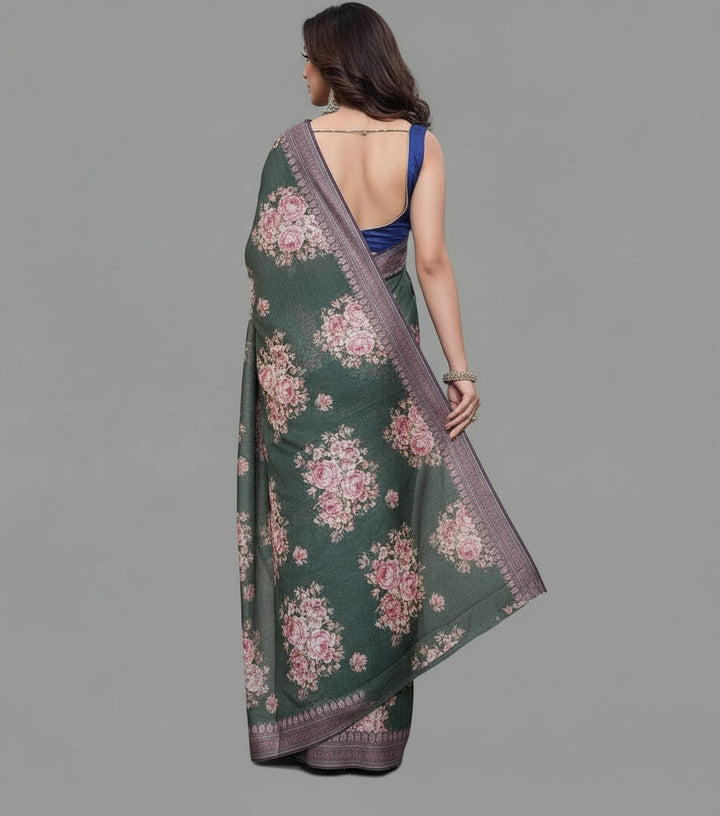 Elysian Dream - Fancy Satin Silk Digital Print Saree