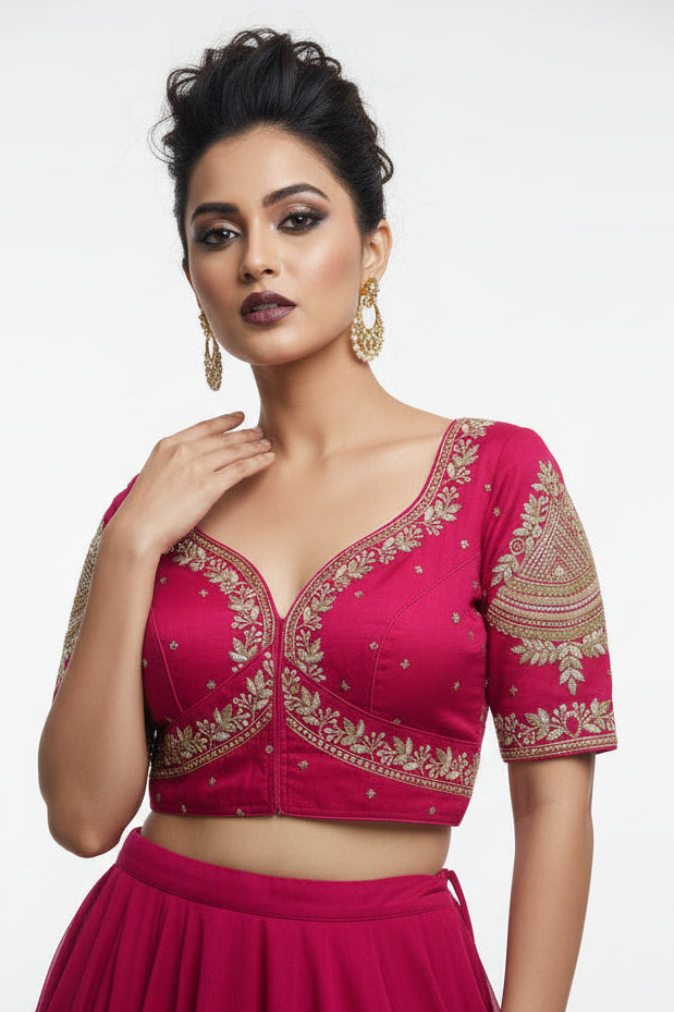 Vichitra Queen- Designer Blouse(Pink)