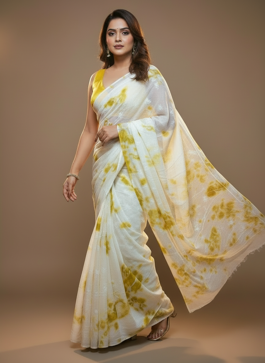 Shibori Chiffon Saree