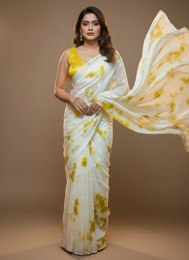 Shibori Chiffon Saree