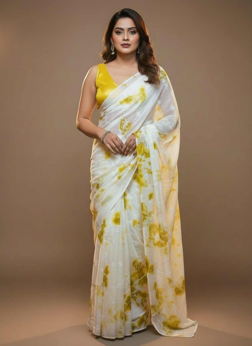 Shibori Chiffon Saree