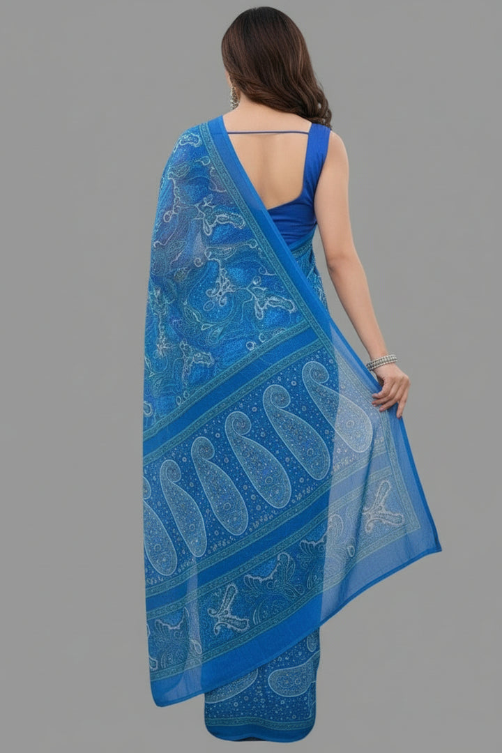 FusionTales Chinnon Chiffon Saree