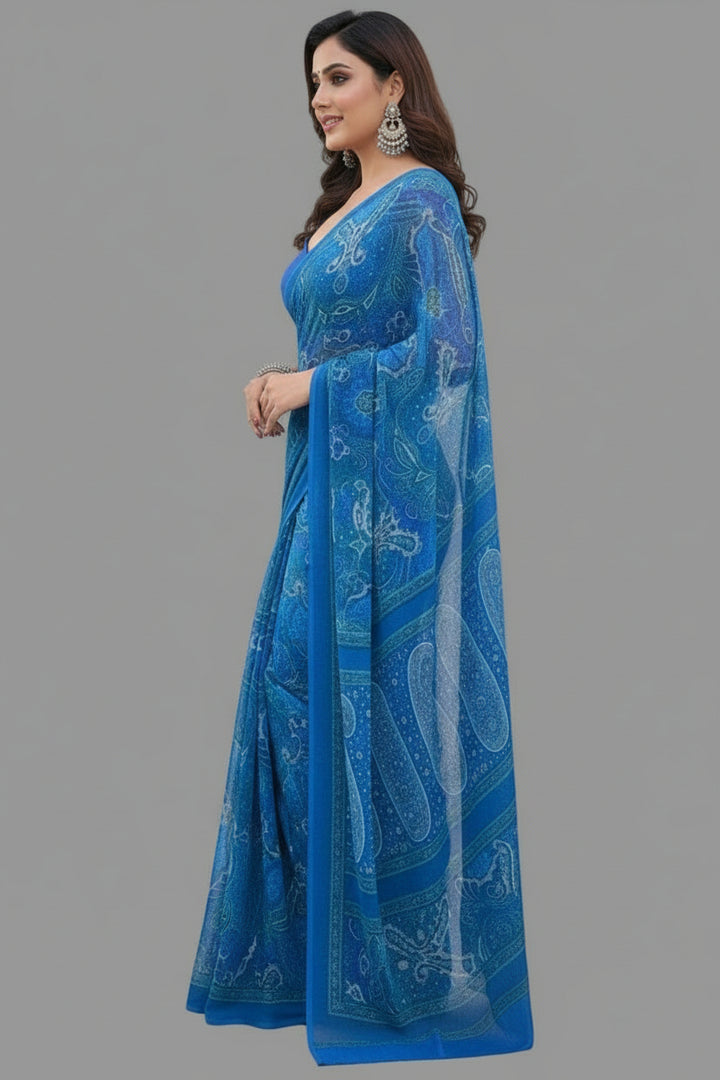 FusionTales Chinnon Chiffon Saree
