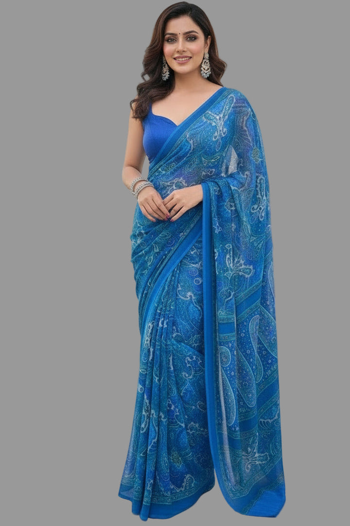 FusionTales Chinnon Chiffon Saree