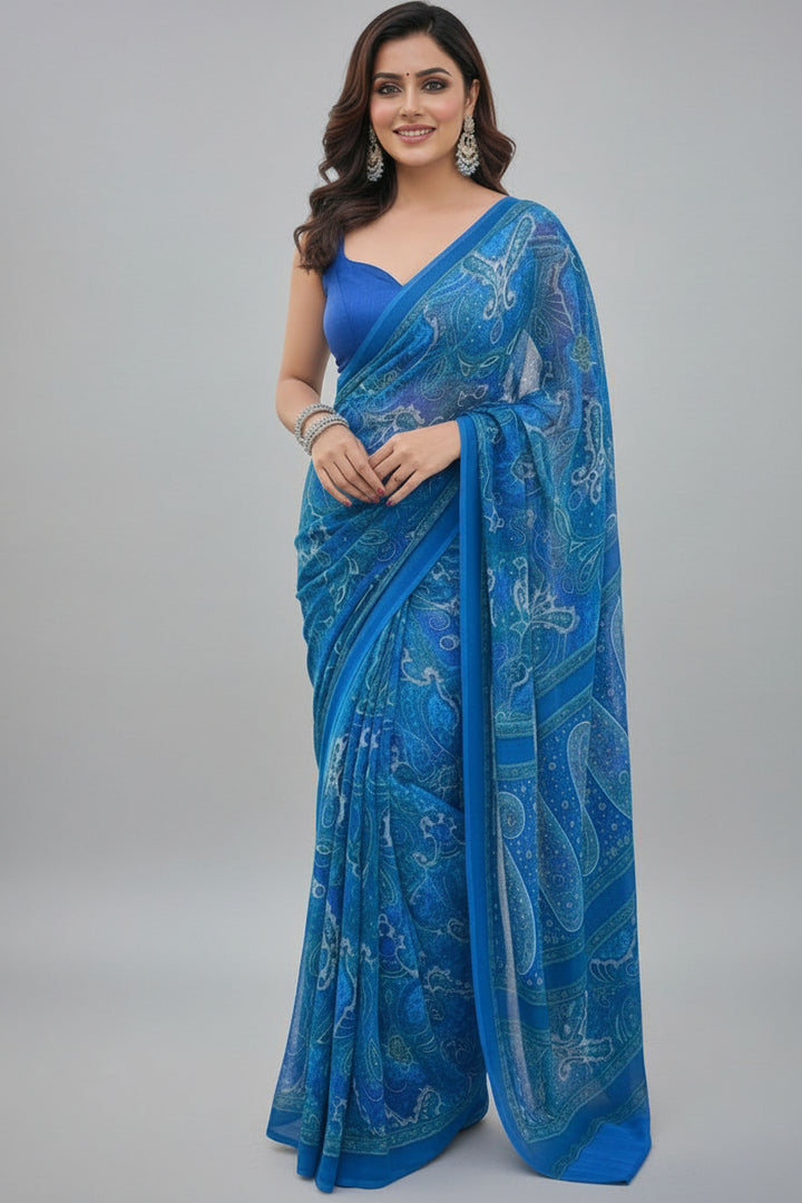 FusionTales Chinnon Chiffon Saree