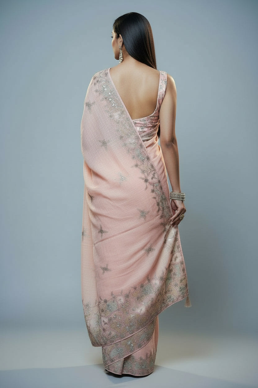 Flexing The Linen  Saree