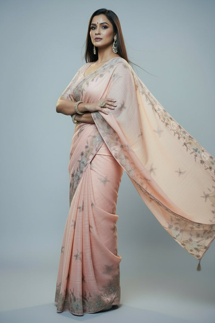 Flexing The Linen  Saree