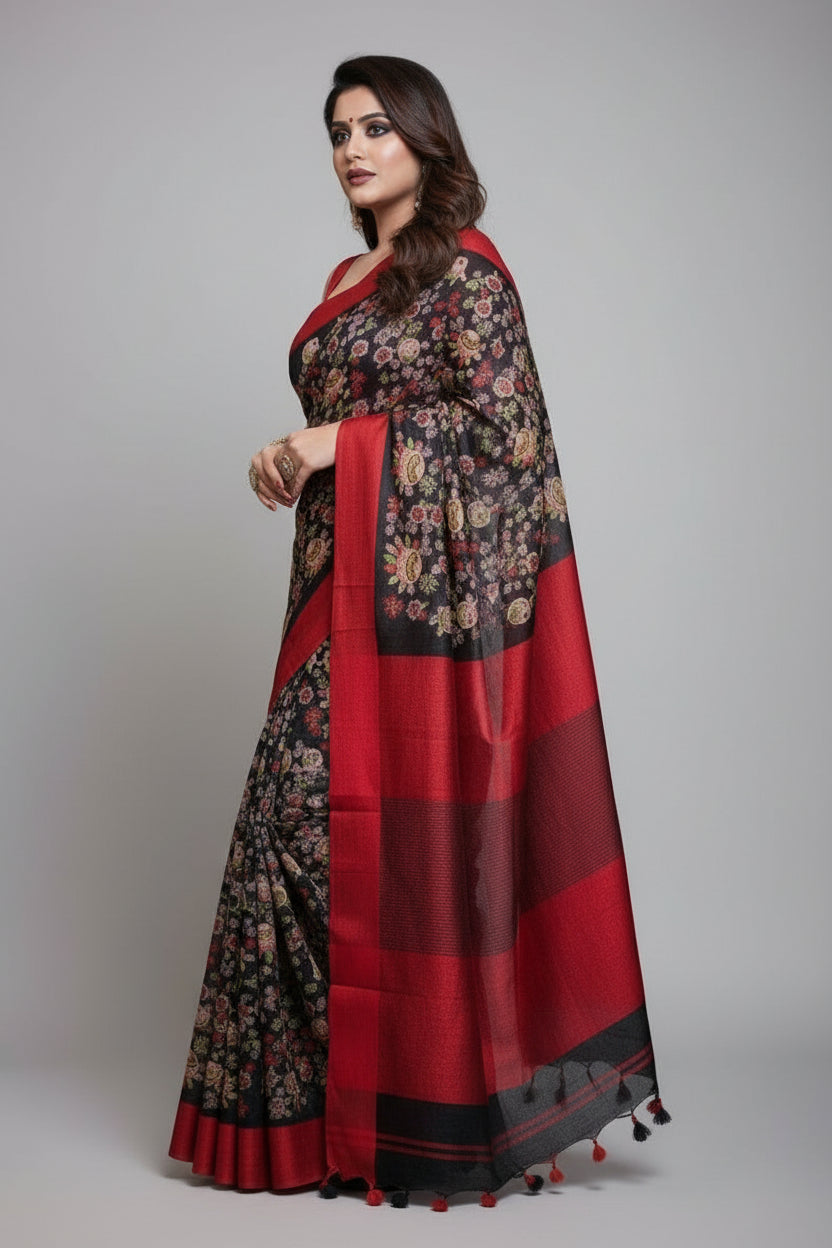 Breeze of Linen-Subtle Sophistication(Embroidered Saree)