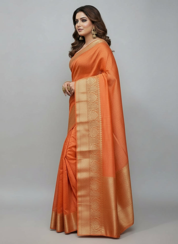 Pure Handwoven Silk Linen Banarasi Saree [new]