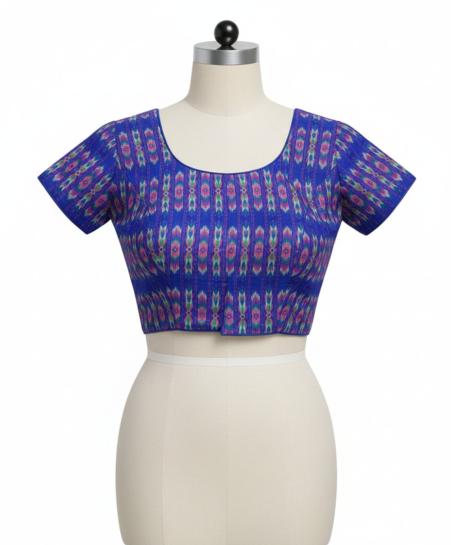 Ikkat Print Linen Saree