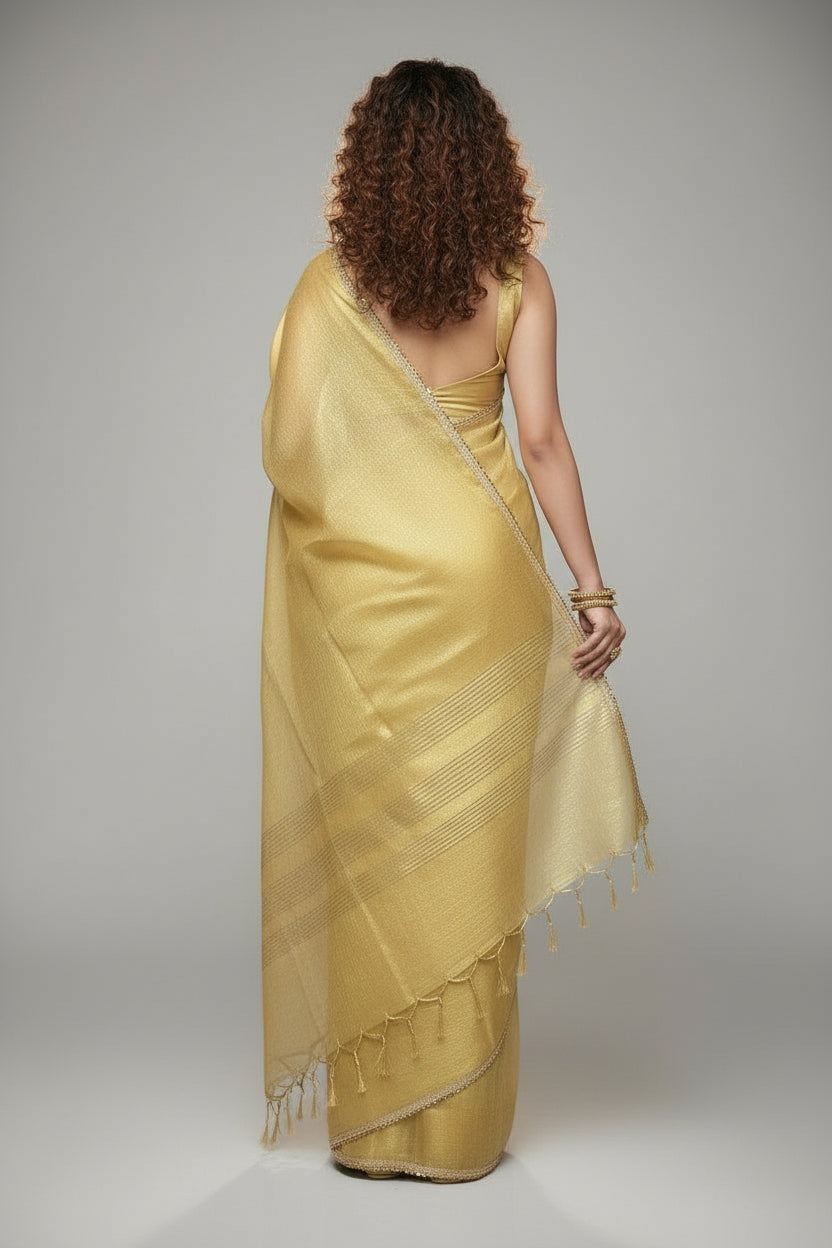 Golden Time- Tissue Banarasi Silk Saree