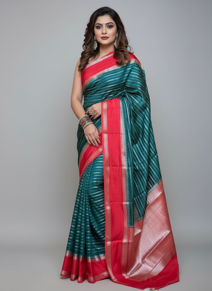 Elegant Emerald Banarasi Saree