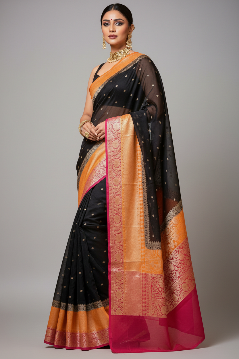 Imperial Weave - Semi Georgette Banarsi Saree