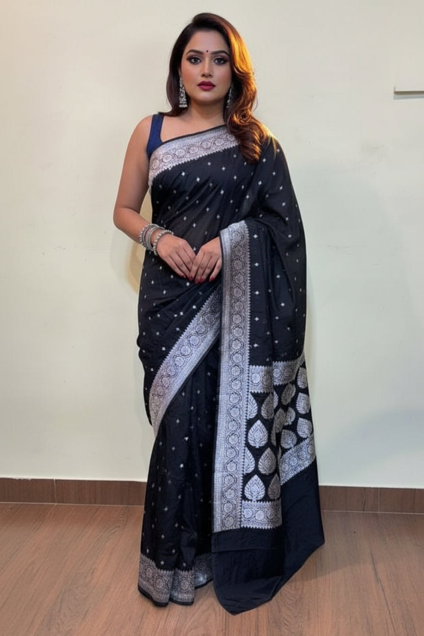 Shadow Of Beauty-Semi Katan Light Silk Saree
