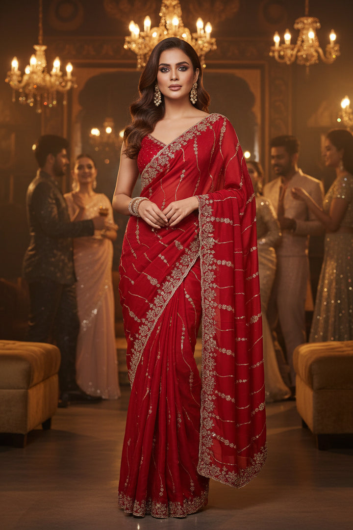Autumn Trail Fancy Silk Saree