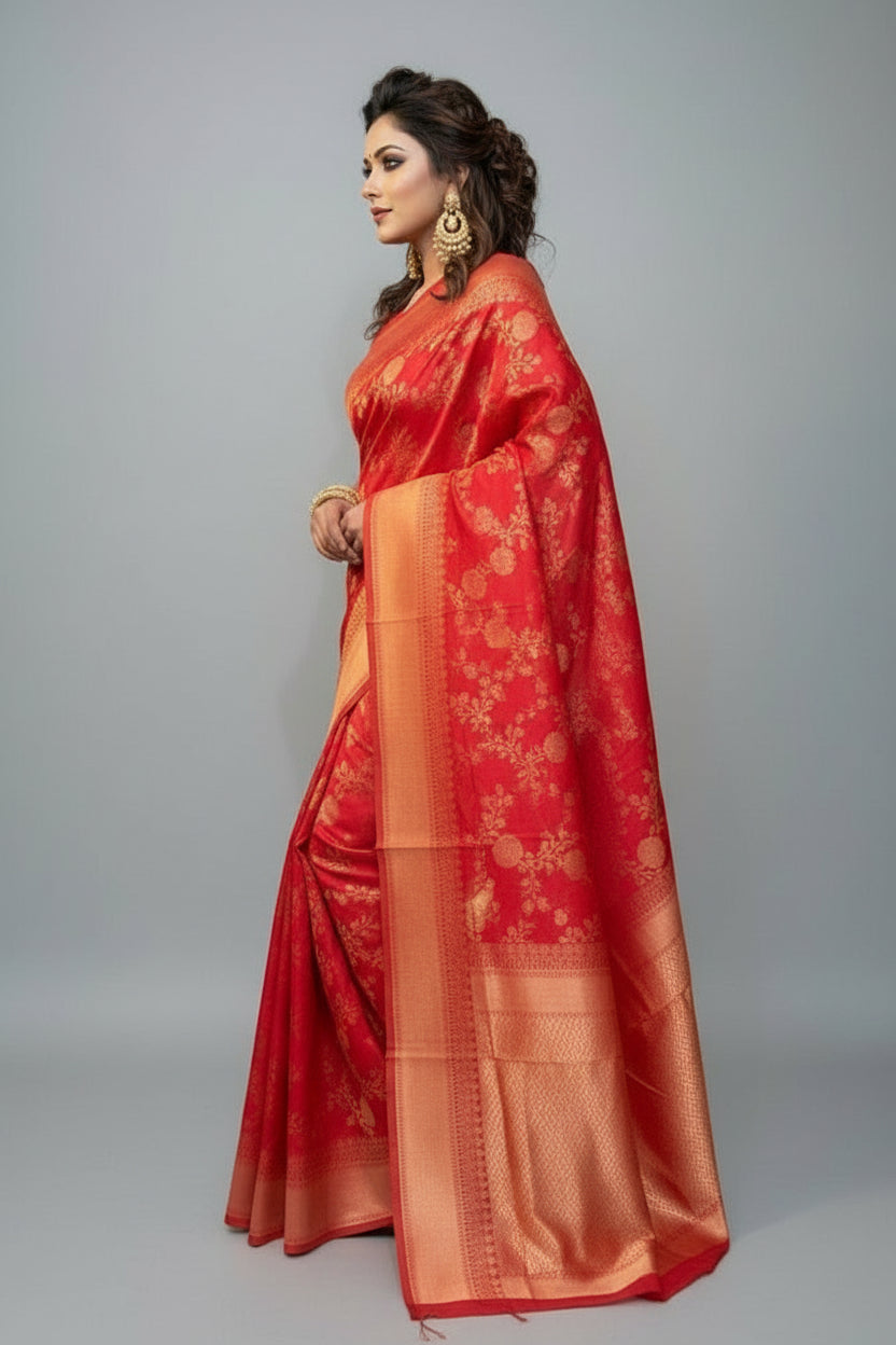 Red Earth Fancy Silk Saree
