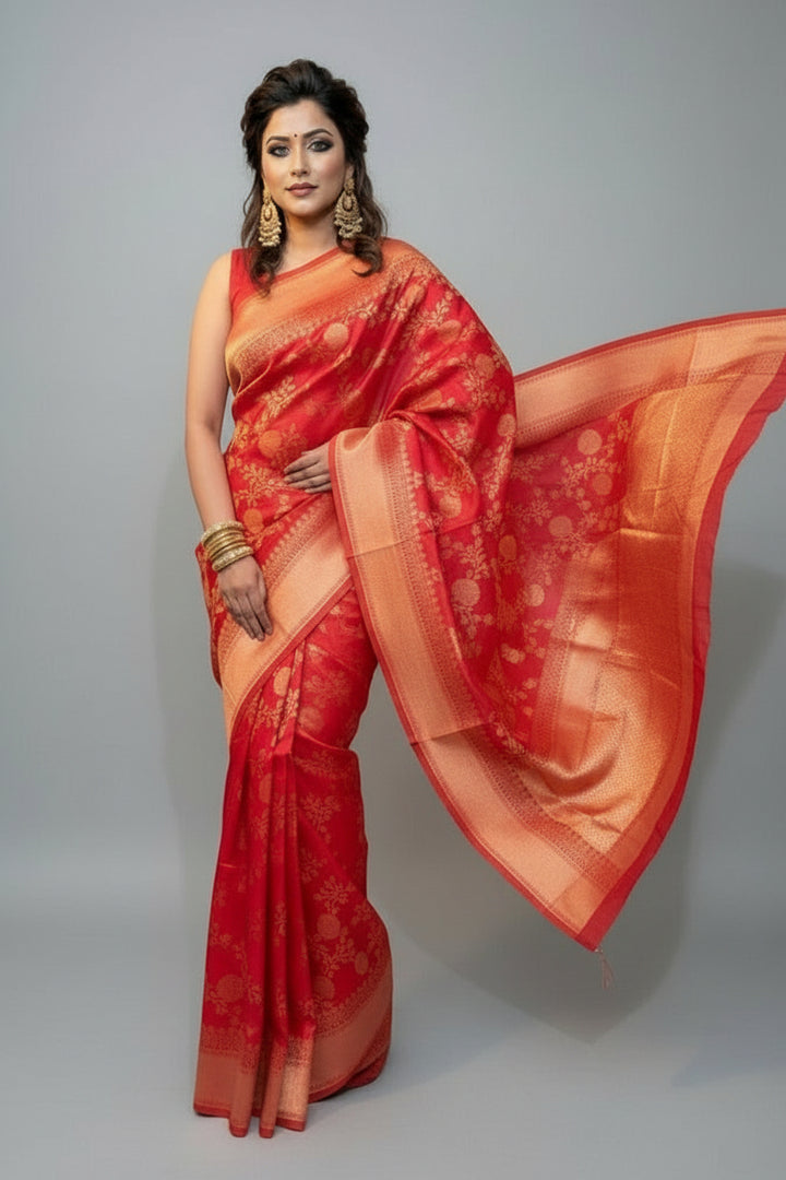 Red Earth Fancy Silk Saree