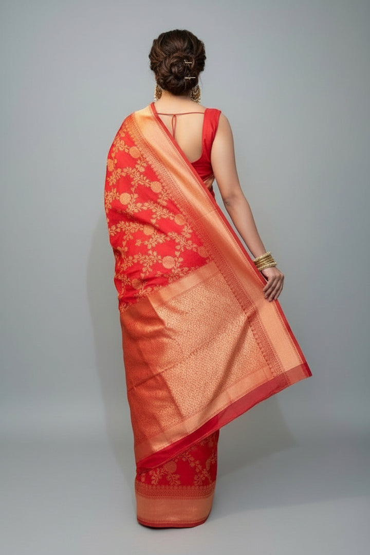 Red Earth Fancy Silk Saree