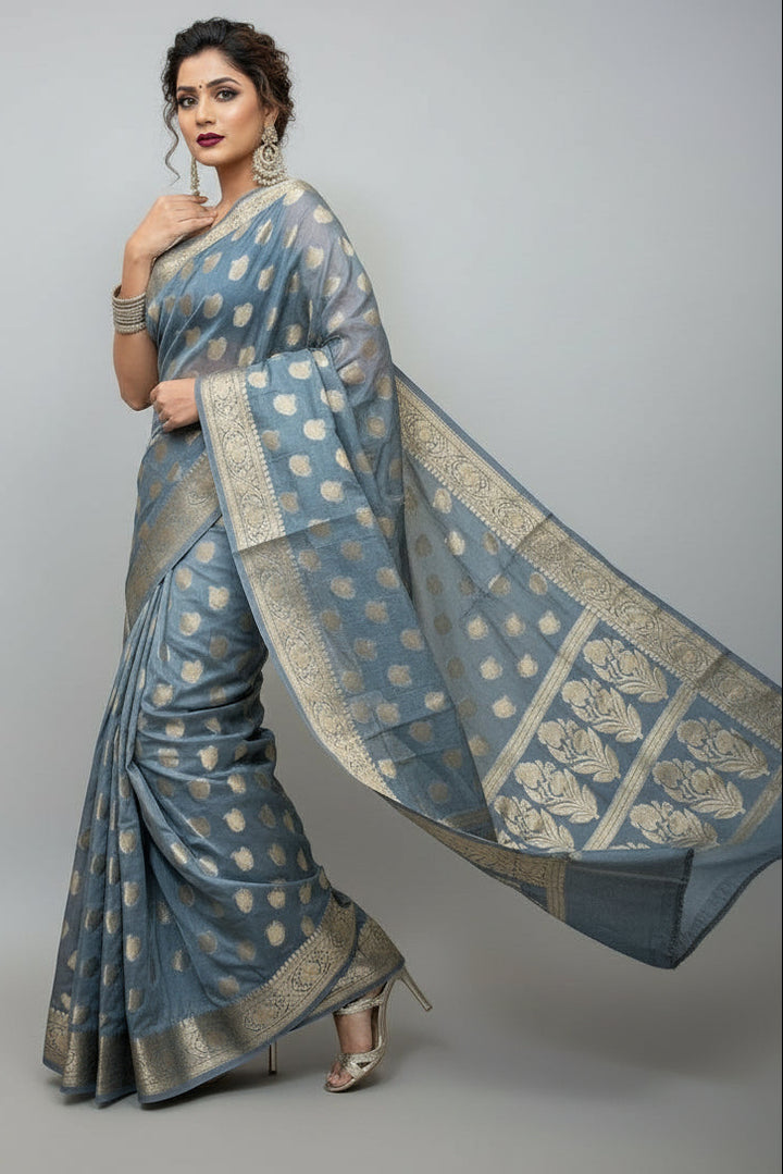 Zari Love-Semi Georgette Banarsi Saree