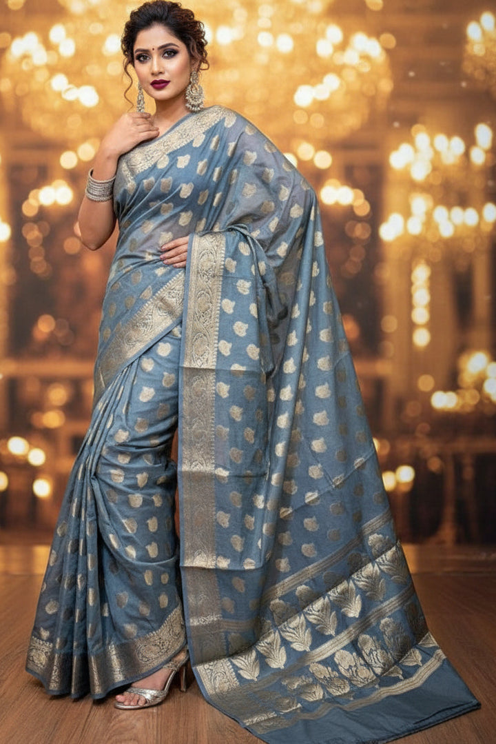 Zari Love-Semi Georgette Banarsi Saree