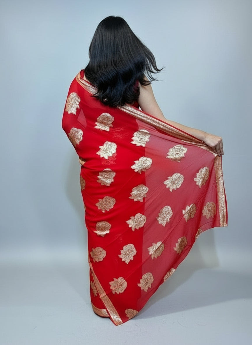 Rose - Designer Georgette Saree
