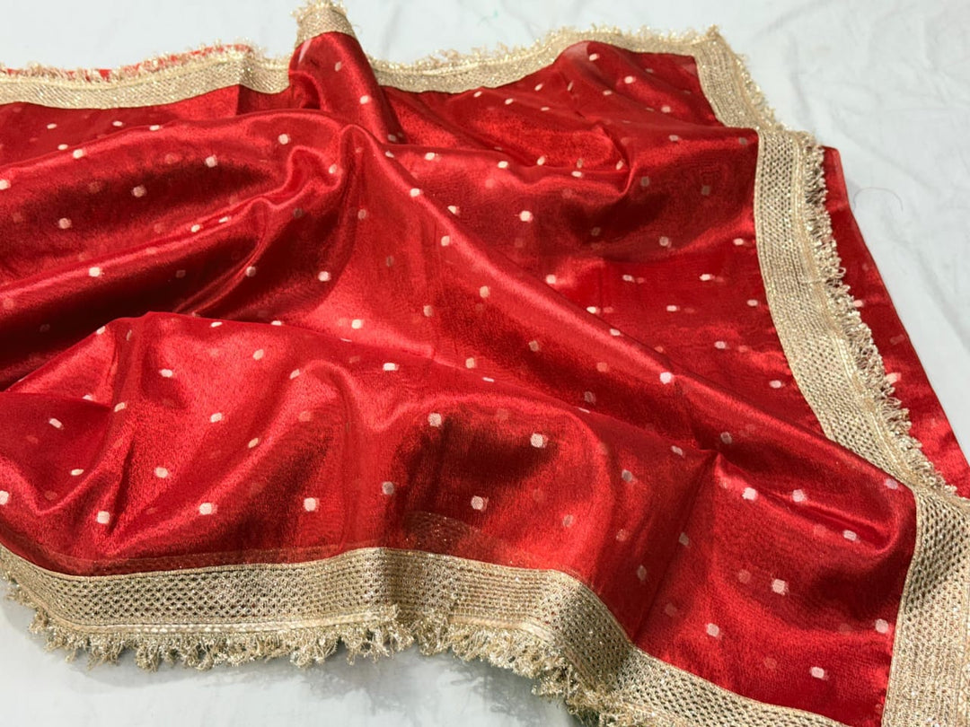 Art On Fabric Tissue Banarasi Silk Saree