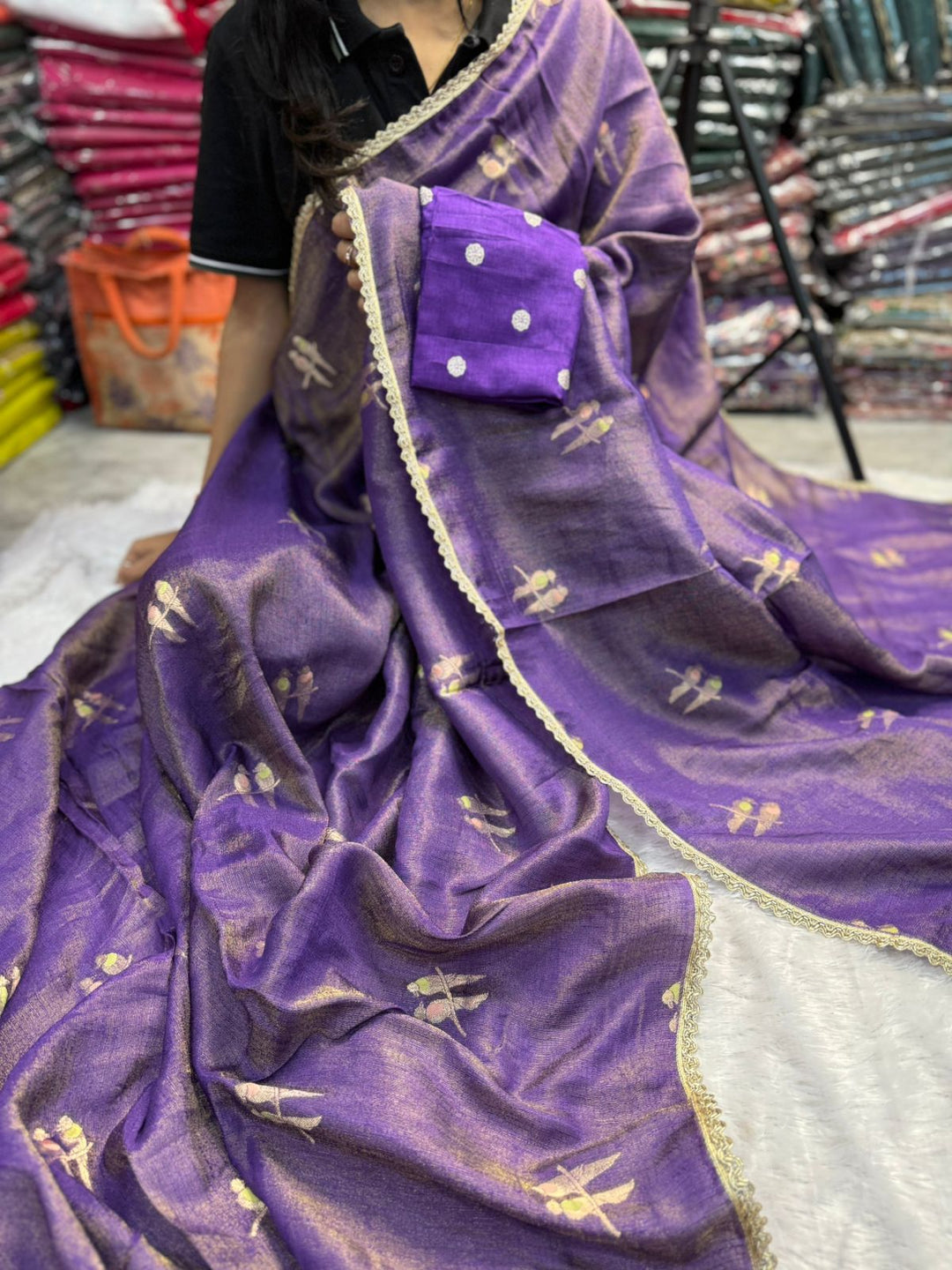 Written with Love Tissue Silk Saree