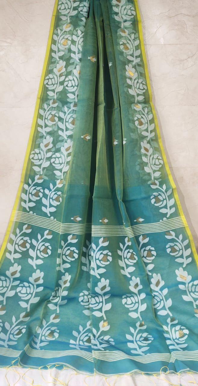 Rani Golap Muslin Banarasi Saree