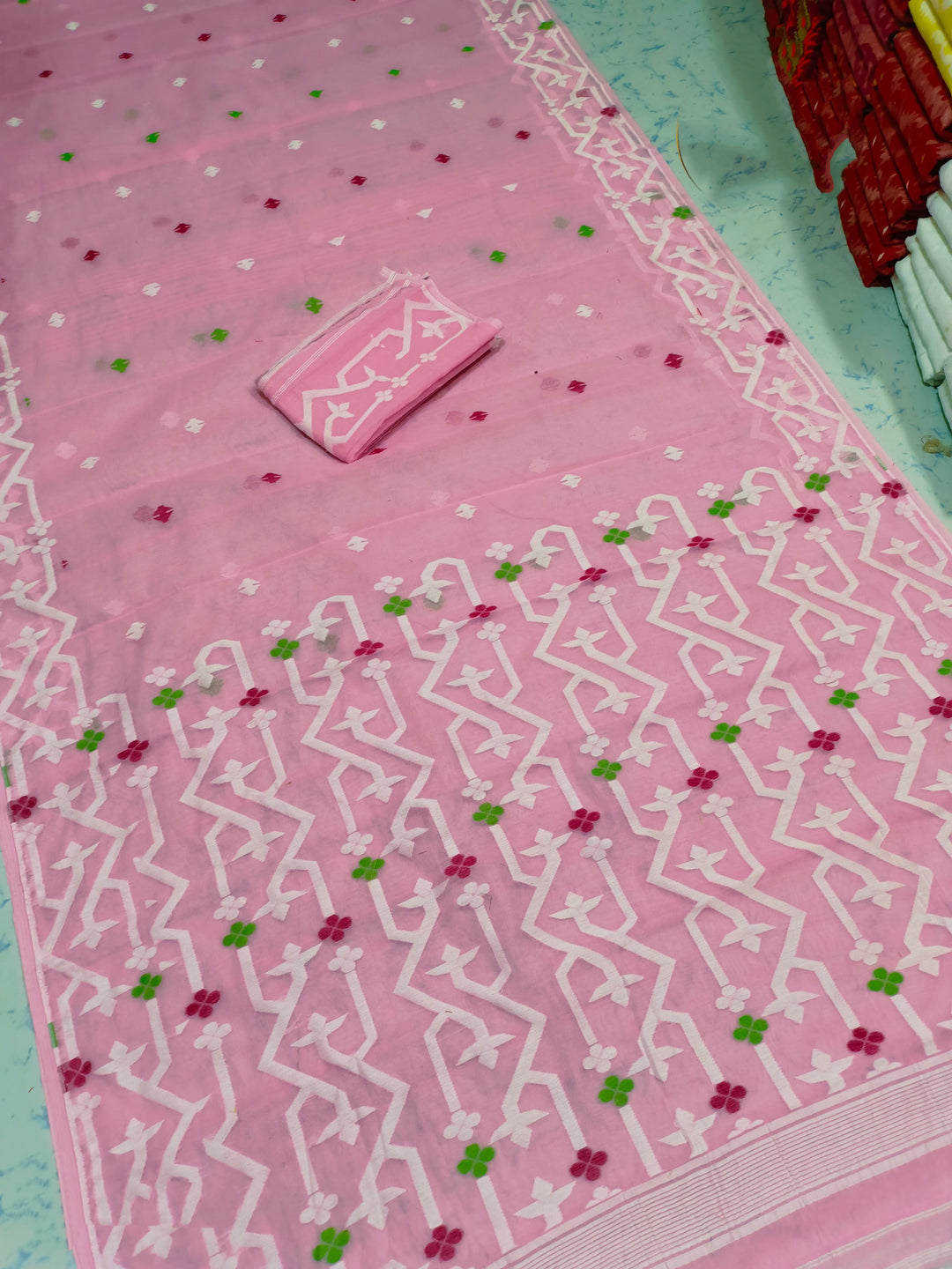 Chorui Chorui Pakhi Dhakai Jamdani Saree – Monamaar