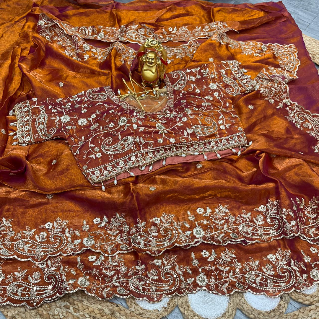 light Leaf Fancy Space Silk Saree