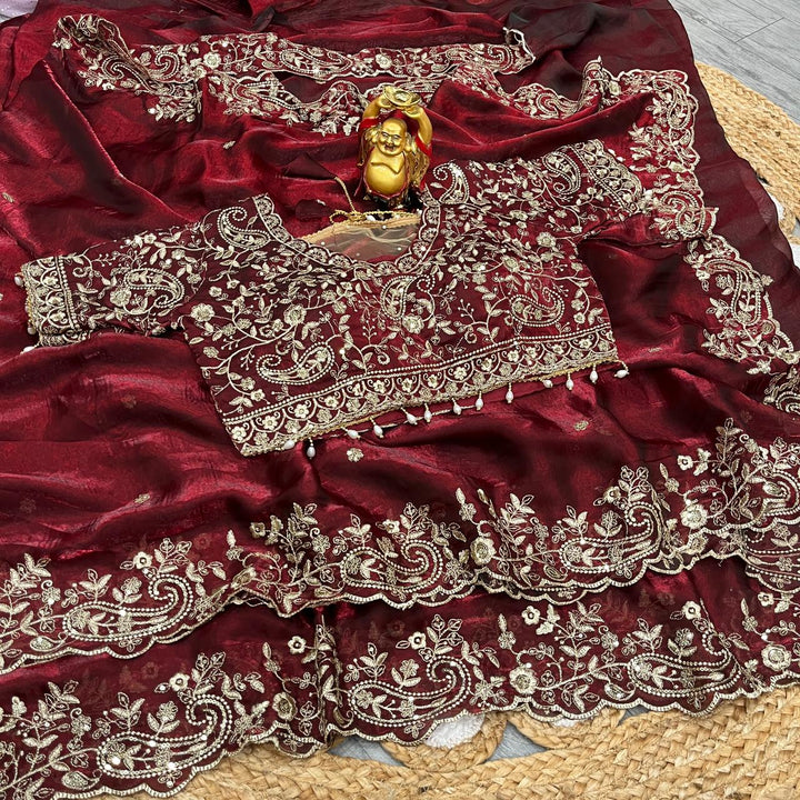 light Leaf Fancy Space Silk Saree