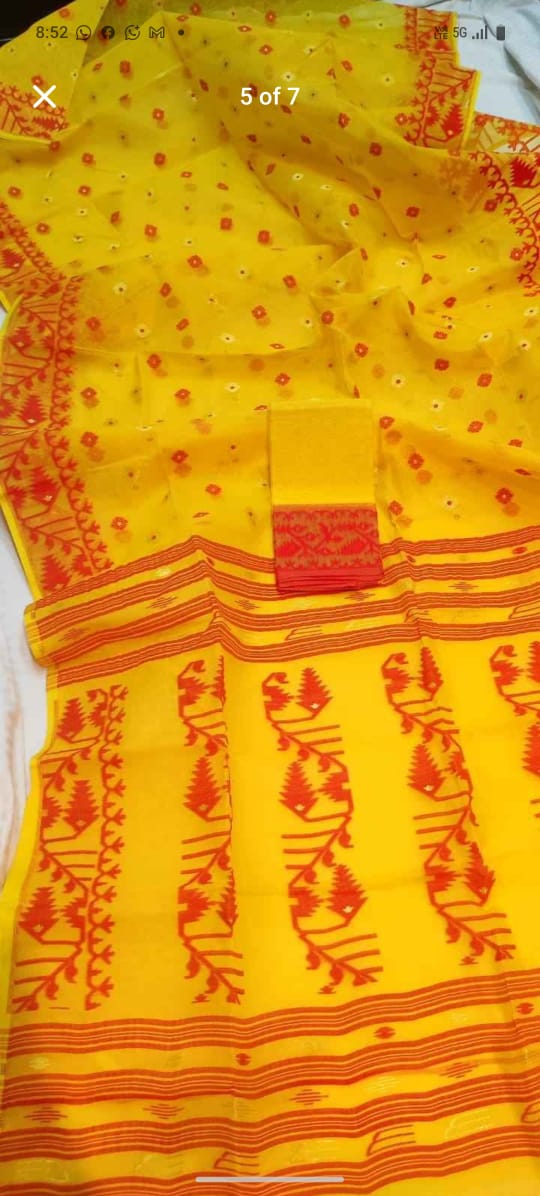 Nirob Rong Karat Dhakai Jamdani Saree