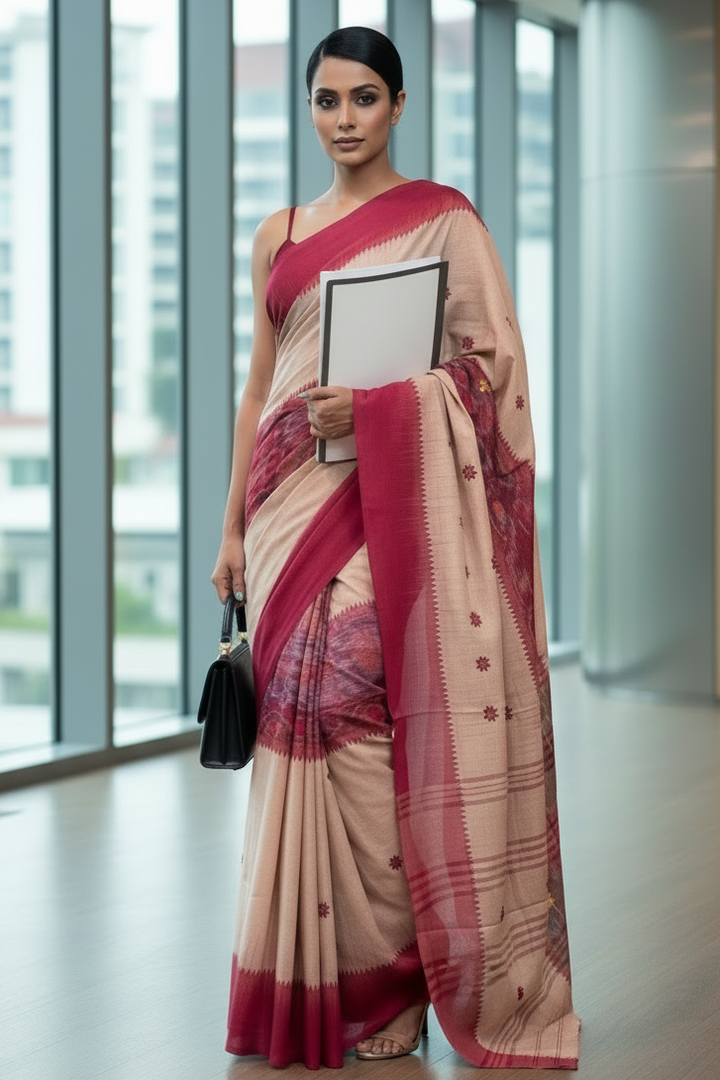 Ikatara - Dhonekhali Cotton Handloom Saree(Chaturthi )